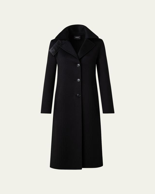 Akris Leather Collar Cashmere Coat