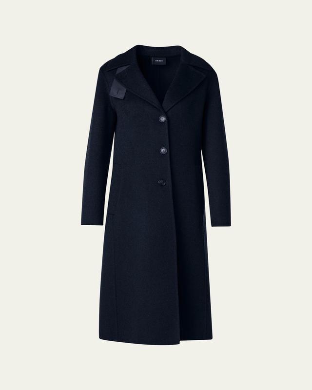 Akris Leather Collar Cashmere Coat