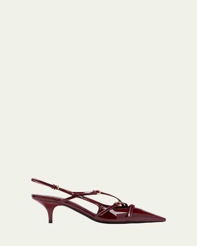 Patent Buckle-Trio Slingback Pumps