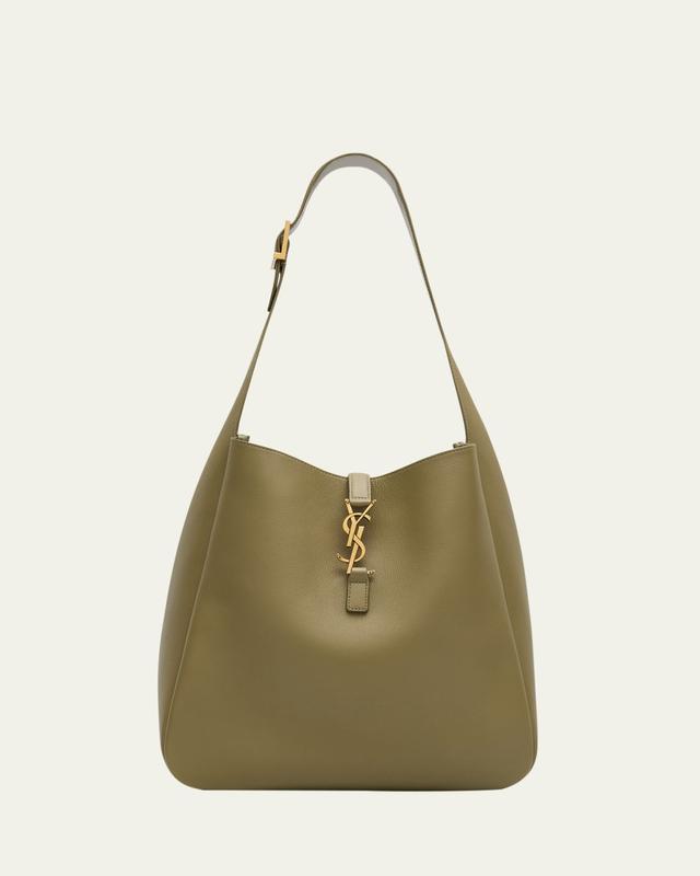 Le 5 A 7 Large Shoulder Bucket Bag in Smooth Leather