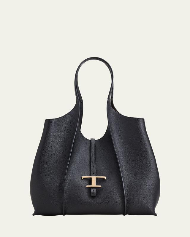 Medium Leather T Timeless Tote Shopping Bag