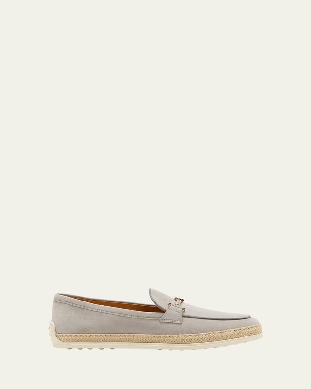 Gomma Suede T-Ring Espadrille Driver Loafers