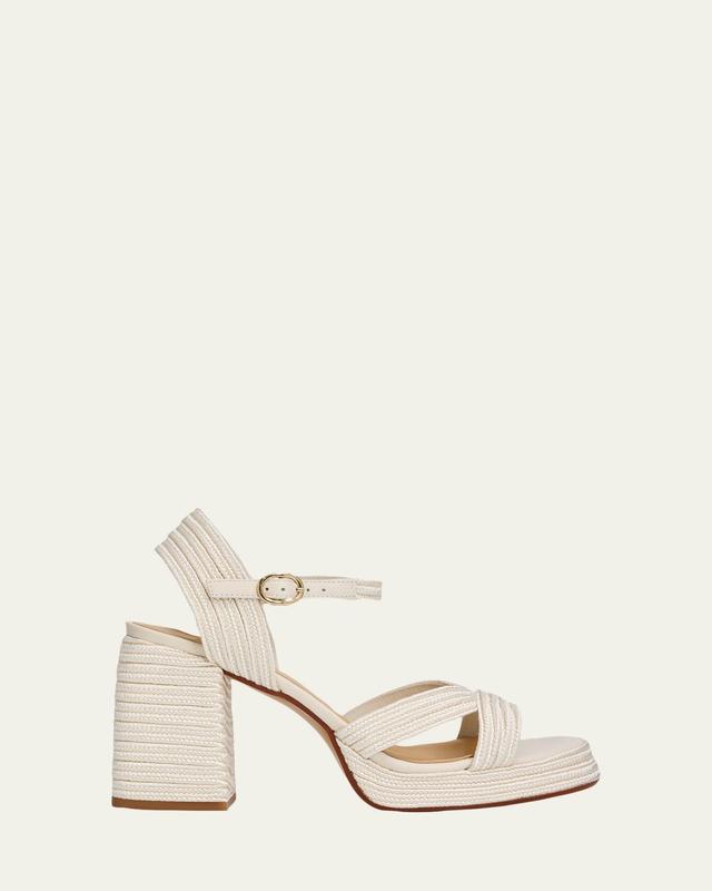 Valle Metallic Raffia Platform Sandals