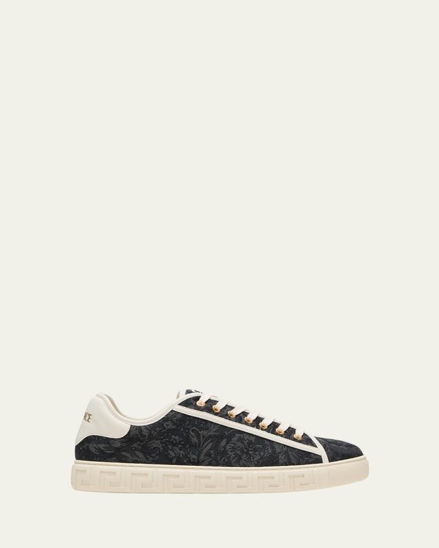 Men's La Greca Baroque Canvas Low-Top Sneakers