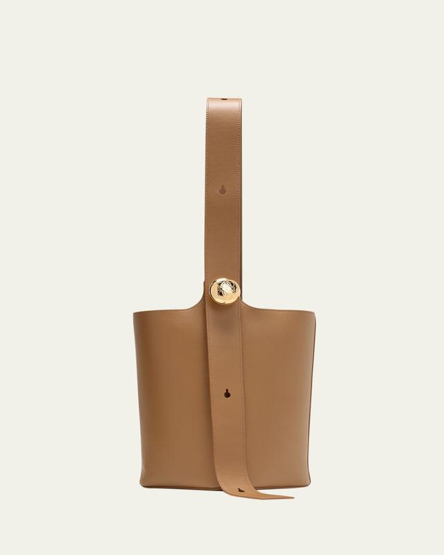 Anagram Pebble Leather Bucket Bag