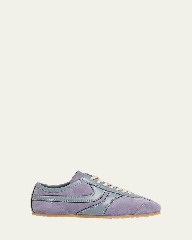 Mixed Leather Retro Runner Sneakers