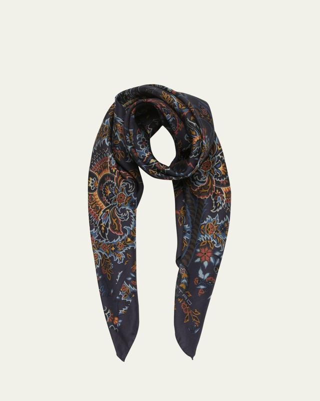 Floral Silk Square Scarf