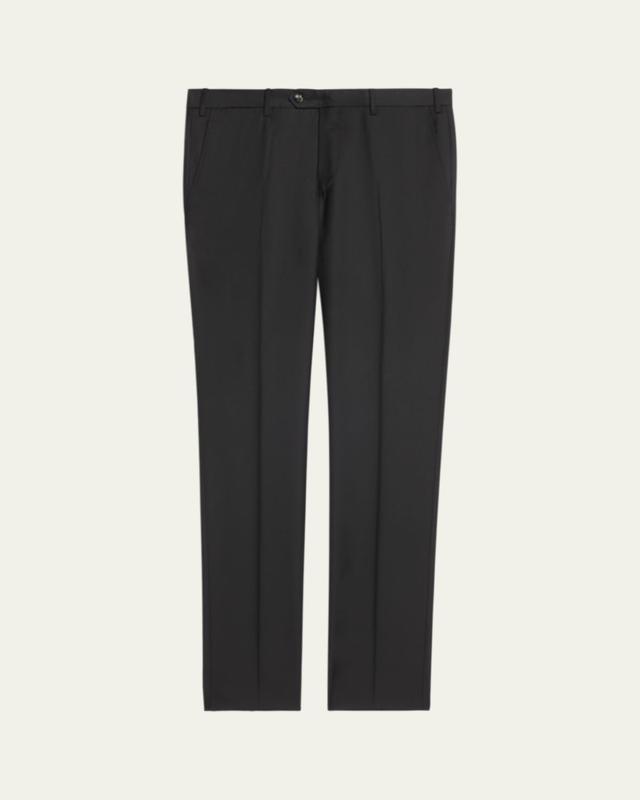 Men's Flat-Front Wool Trousers
