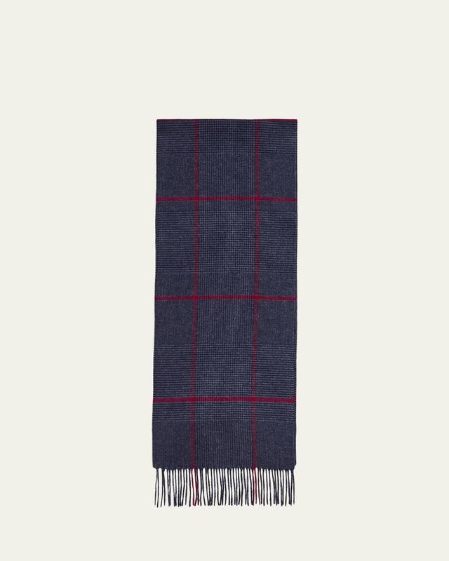 Men's Silk Cashmere Glen Plaid Scarf