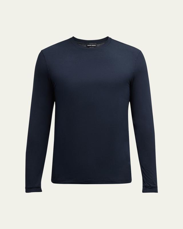 Men's Cotton Long-Sleeve Crewneck T-Shirt