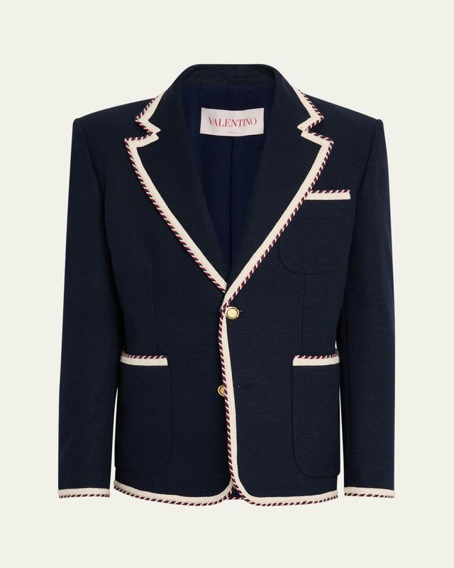 Men's VLogo Contrast-Trim Blazer