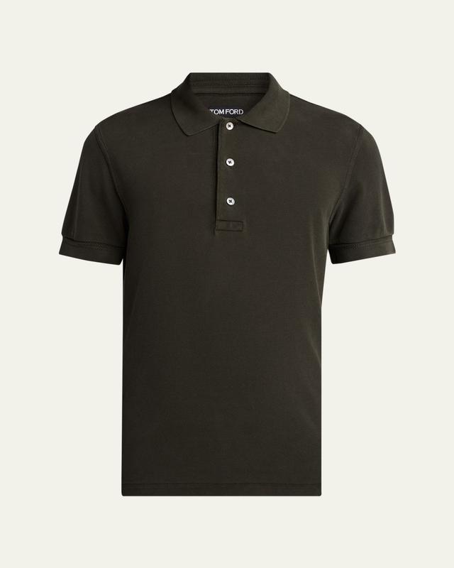 TOM FORD Men's Lyocell Pique Polo Shirt