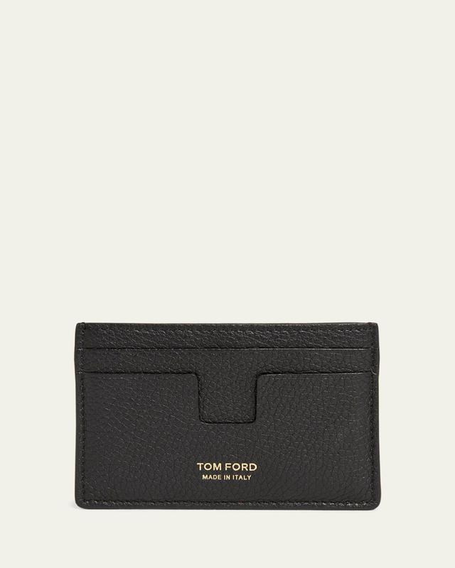 TOM FORD Men's T-Line Grained Leather Card Holder