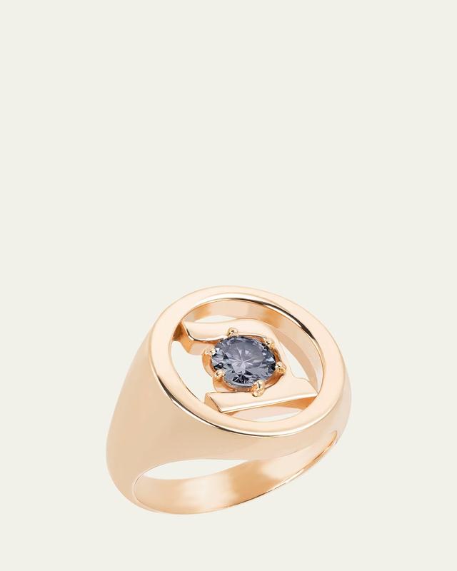 Procaccia Jewelry 18K Gold Hebrew BET Initial Signet Ring