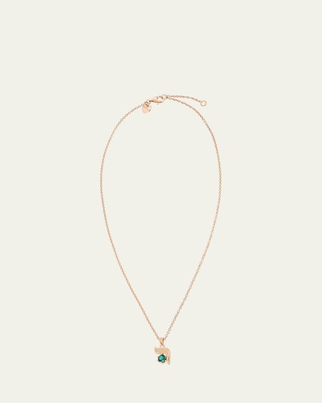 Procaccia Jewelry 18K Gold Hebrew RESH Initial Necklace