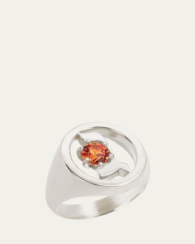 Procaccia Jewelry 18K Gold Hebrew GIMEL Initial Signet Ring