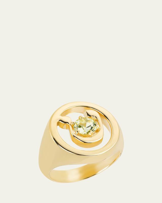 Procaccia Jewelry 18K Gold Hebrew TET Initial Signet Ring