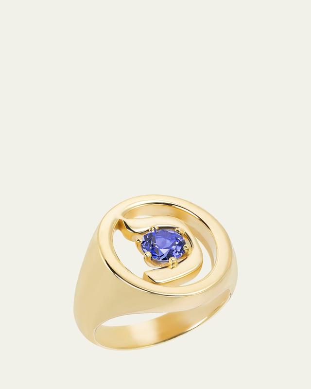 Procaccia Jewelry 18K Gold Hebrew KHAF Initial Signet Ring