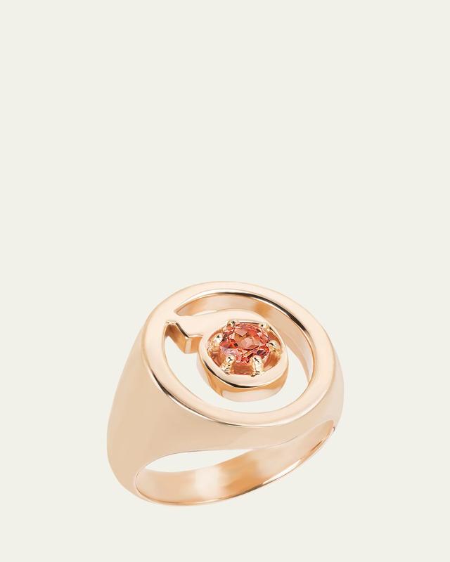 Procaccia Jewelry 18K Gold Hebrew SAMECH Initial Signet Ring