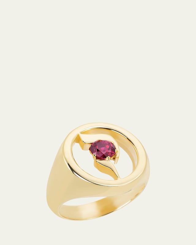 Procaccia Jewelry 18K Gold Hebrew QUF Initial Signet Ring