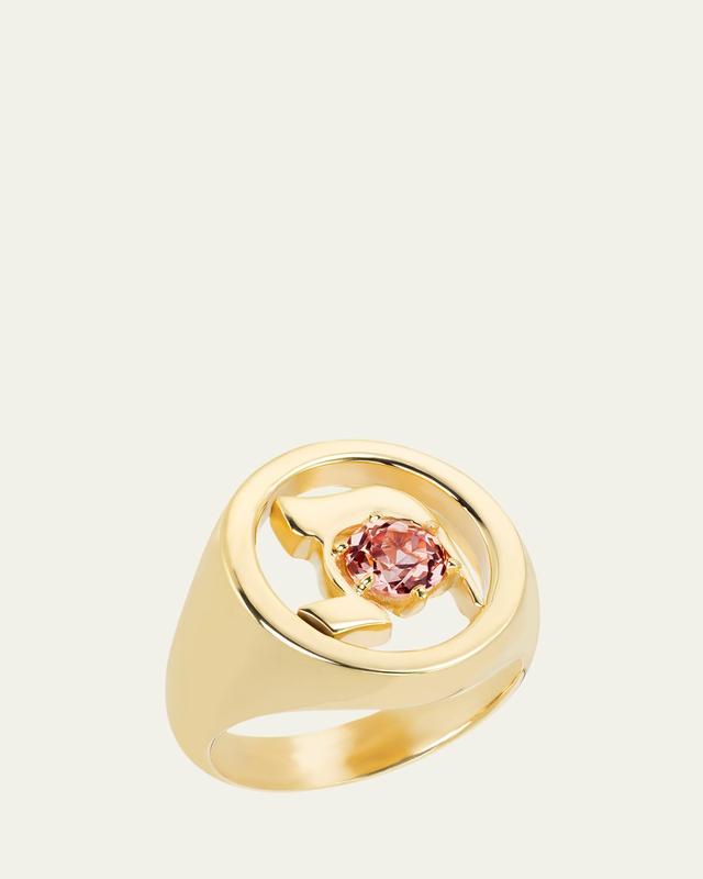 Procaccia Jewelry 18K Gold Hebrew TAV Initial Signet Ring