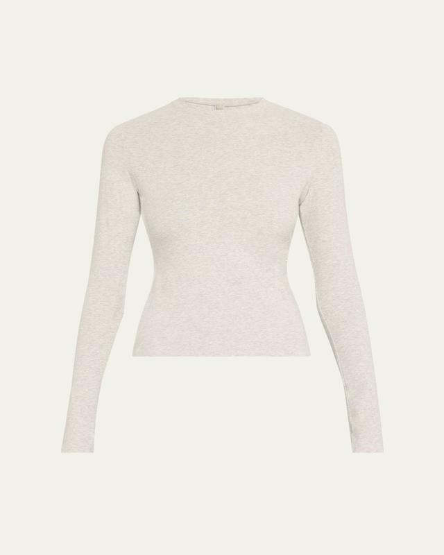 Cotton Jersey Long-Sleeve Crewneck T-Shirt