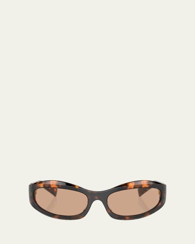 14ZSF Logo Oval Acetate Sunglasses