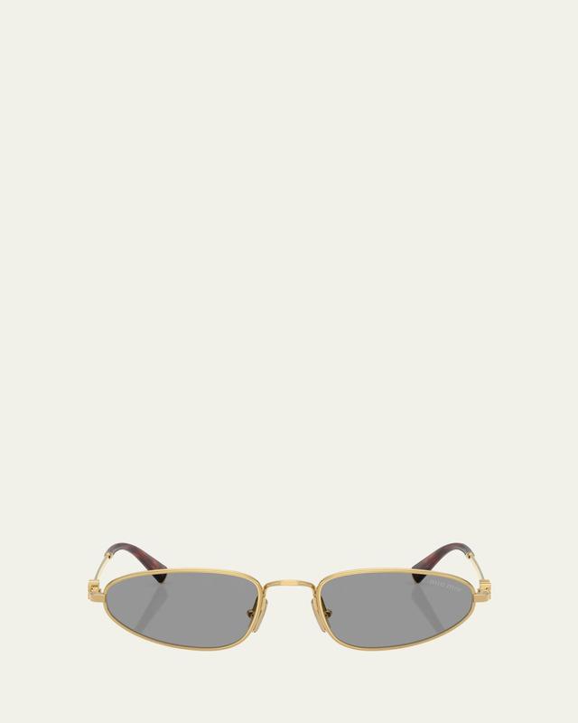 Logo Metal Oval Sunglasses