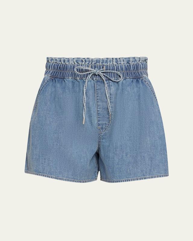 Veronica Beard Wilder Drawstring Denim Shorts