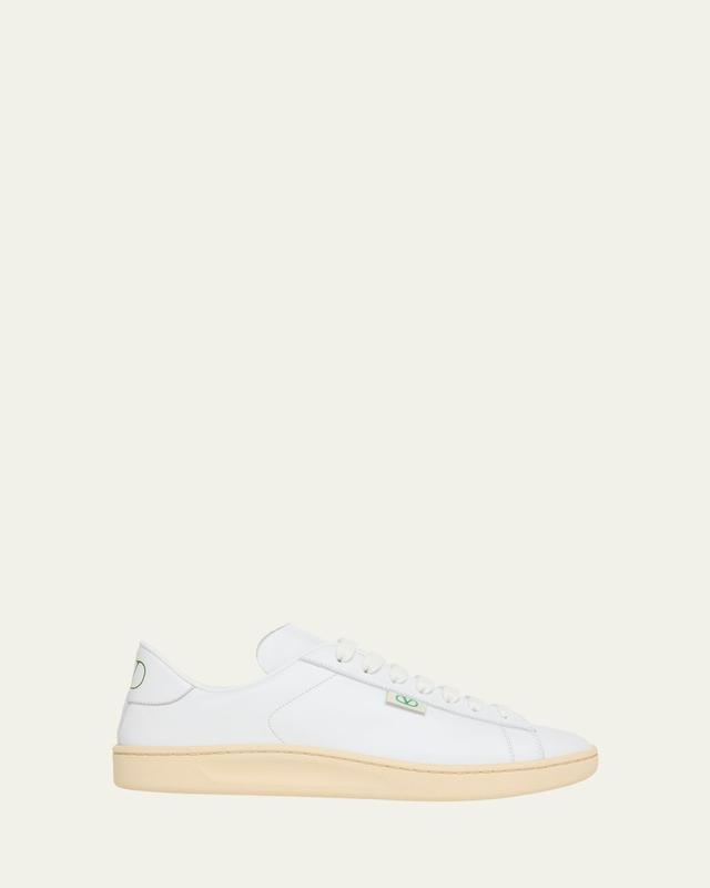 Men's Royco V Logo Calfskin Low-Top Sneakers