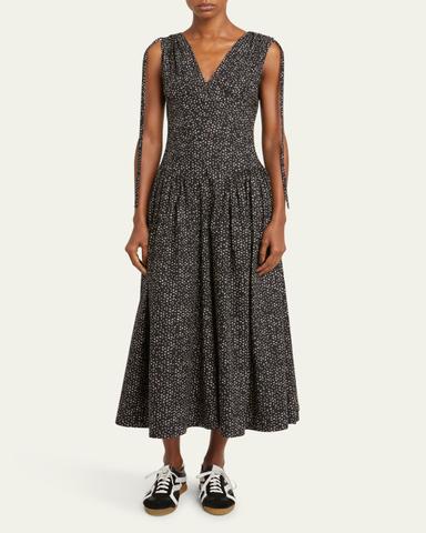 Proenza Schouler White Label Clayton Printed Poplin Drop-Waist Dress | Thumbnail 2