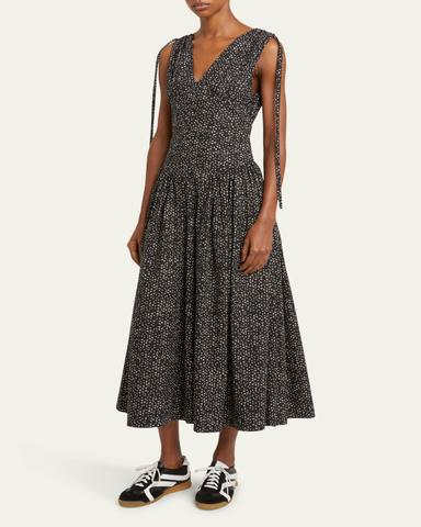 Proenza Schouler White Label Clayton Printed Poplin Drop-Waist Dress | Thumbnail 4