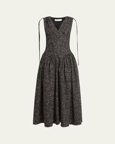 Proenza Schouler White Label Clayton Printed Poplin Drop-Waist Dress | Thumbnail 1