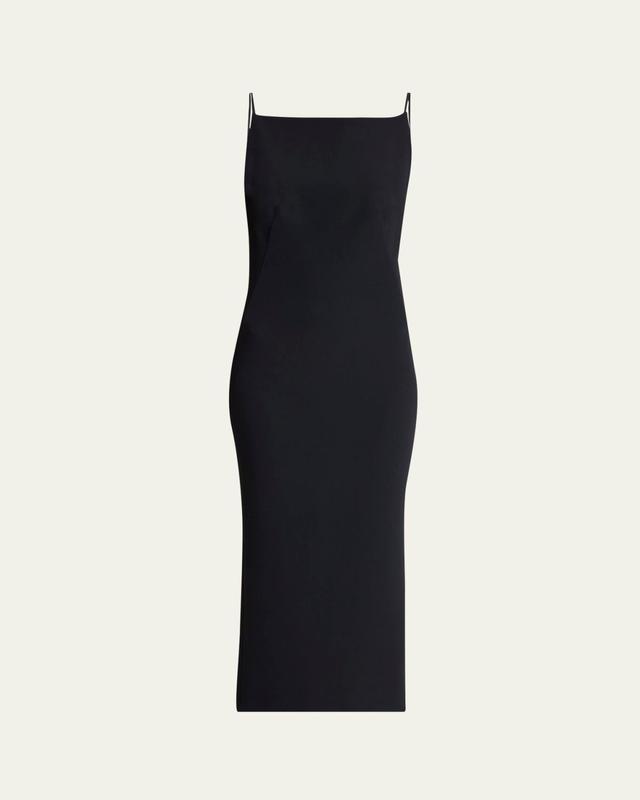 Square-Neck Sleeveless Midi Dress