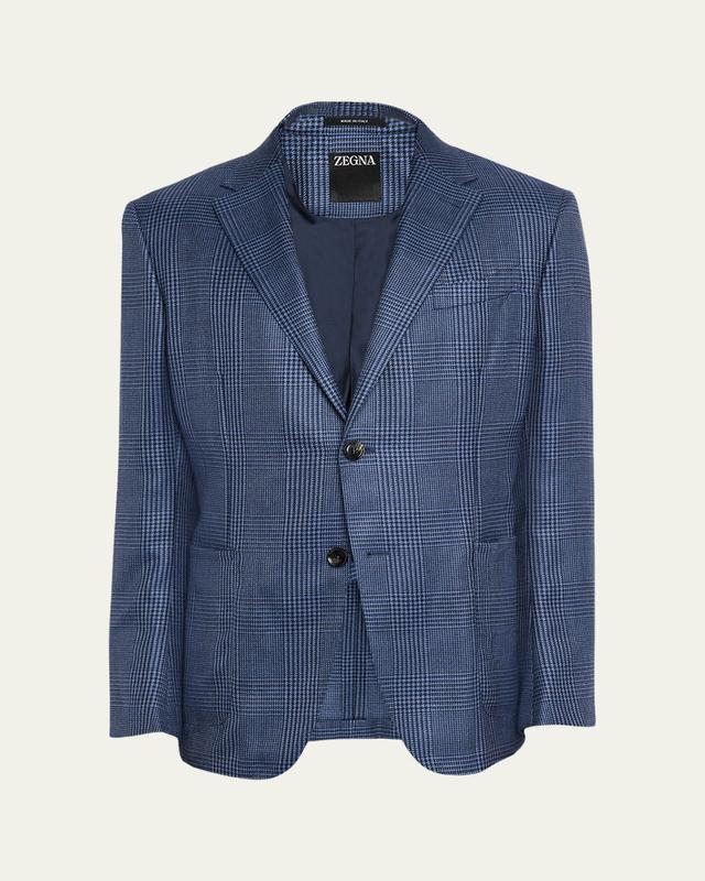 Men's Cashmere and Silk Prince Of Wales Sport Coat