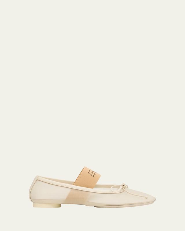 MM6 Maison Margiela Mesh Anatomic Numeric Ballerina Flats