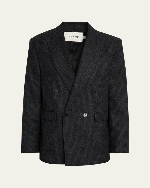 Men's Pinstripe Wool Blazer
