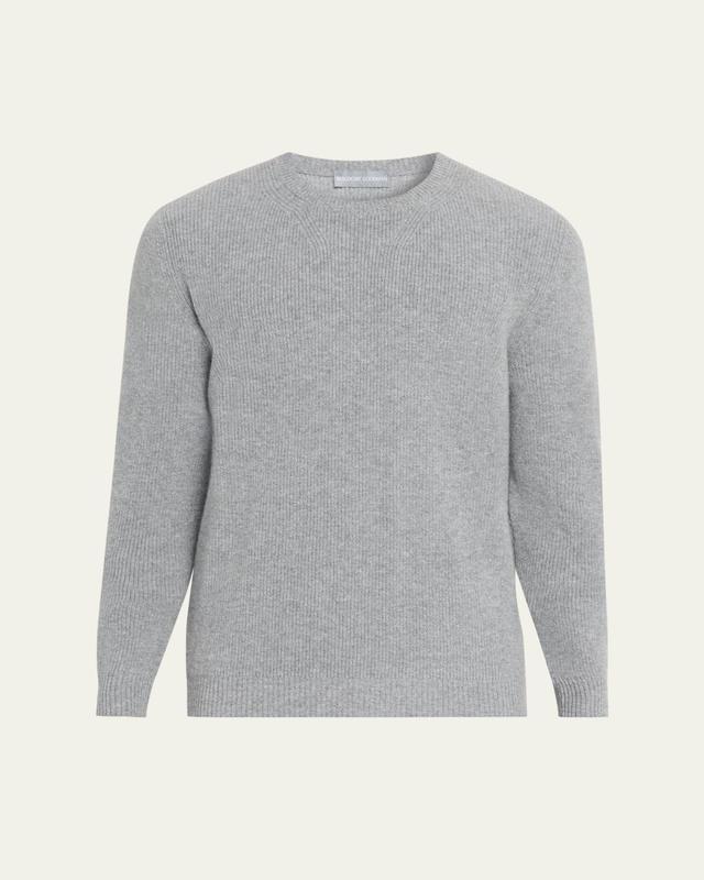Men's Cashmere Fisherman Rib Crewneck Sweater