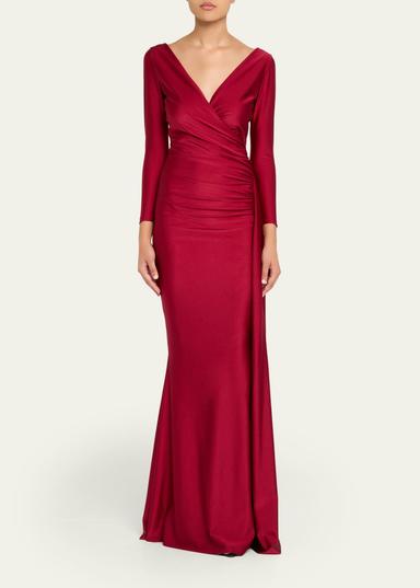 Chiara Boni La Petite Robe Koly Draped Surplice Jersey Gown | Thumbnail 2