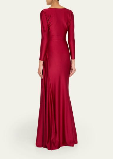 Chiara Boni La Petite Robe Koly Draped Surplice Jersey Gown | Thumbnail 3