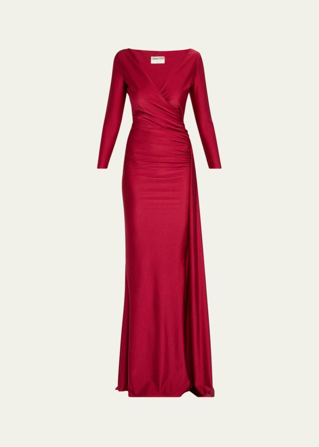 Koly Draped Surplice Jersey Gown
