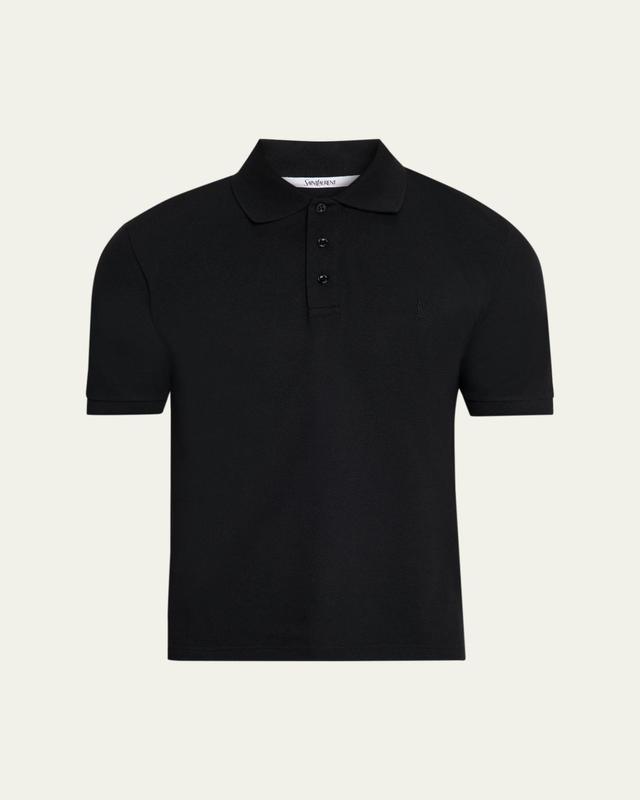 Men's Embroidered Cassandre Cotton Polo Shirt