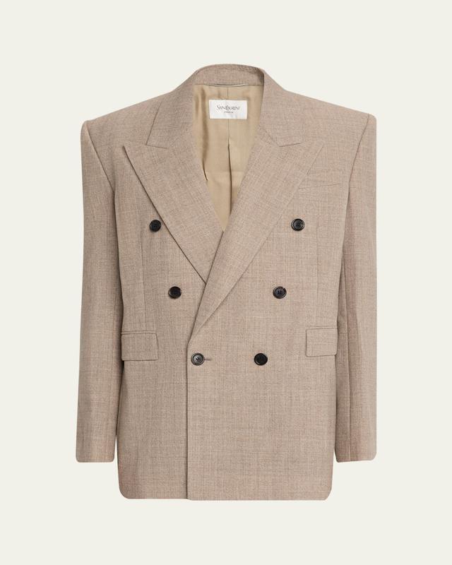 Saint Laurent Men's Double-Breasted Blazer Jacket
