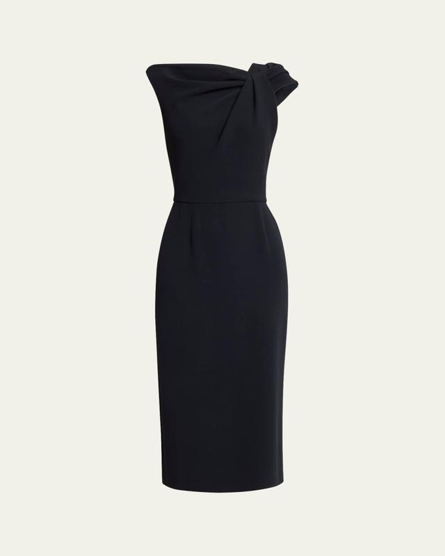 Draped Sleeveless Midi Dress