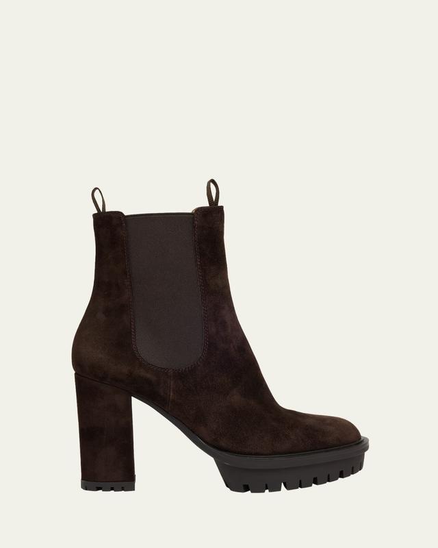 Suede Lug-Sole Booties