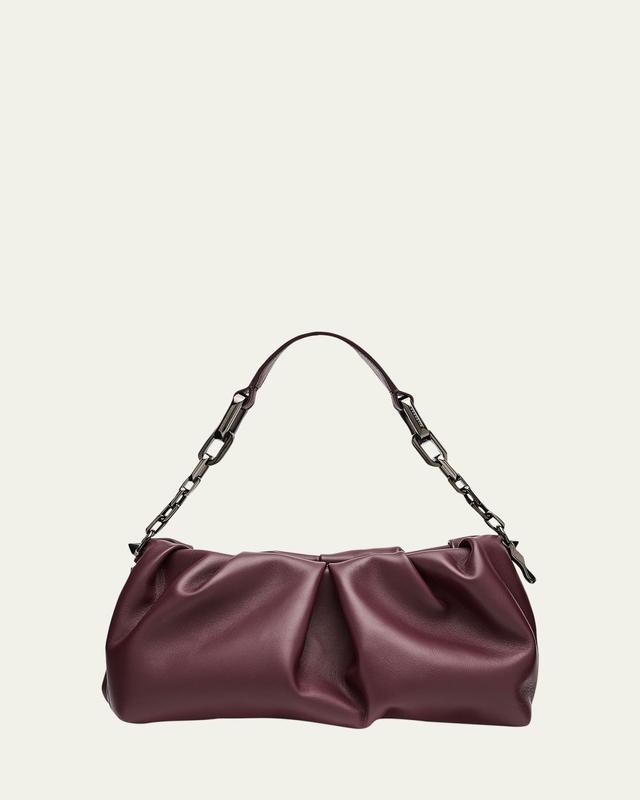 Eva Pleated Nappa Leather Shoulder Bag