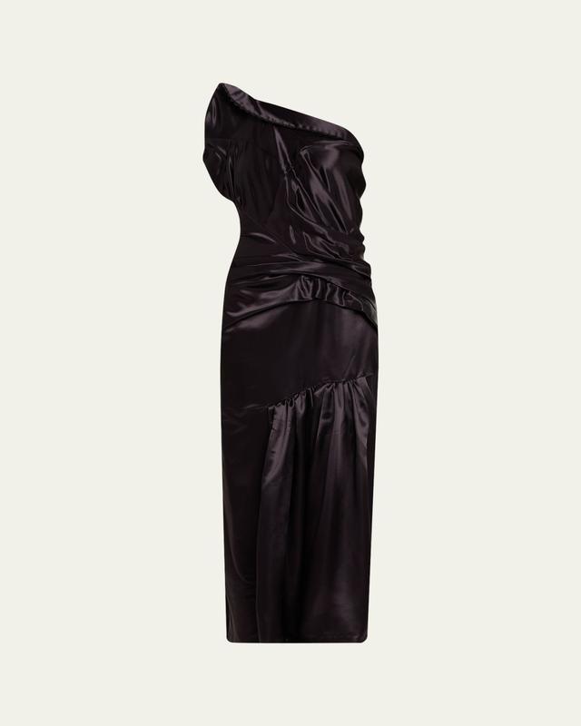 Damari One-Shoulder Pleated Dress