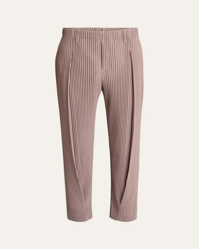 Men's Gray Tailored Single Pleat Pants