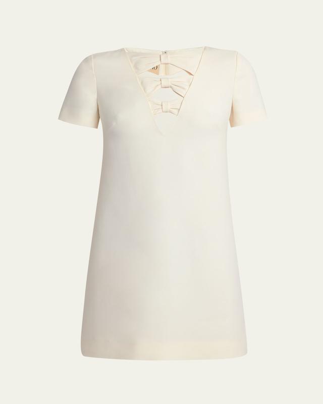 Bow Cutout Short-Sleeve Mini Dress