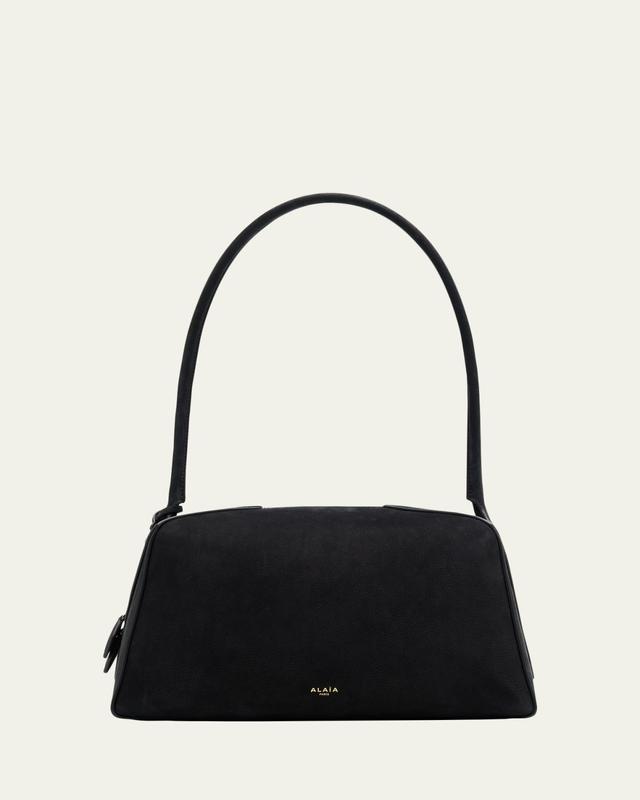 Le Bouledogue Bowling Shoulder Bag in Nubuck Leather